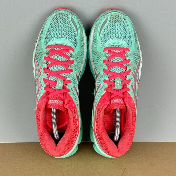 Asics Gel Kayano 21 Athletic Running Shoes Womens 8.5 Green Coral Low Top - Picture 9 of 10